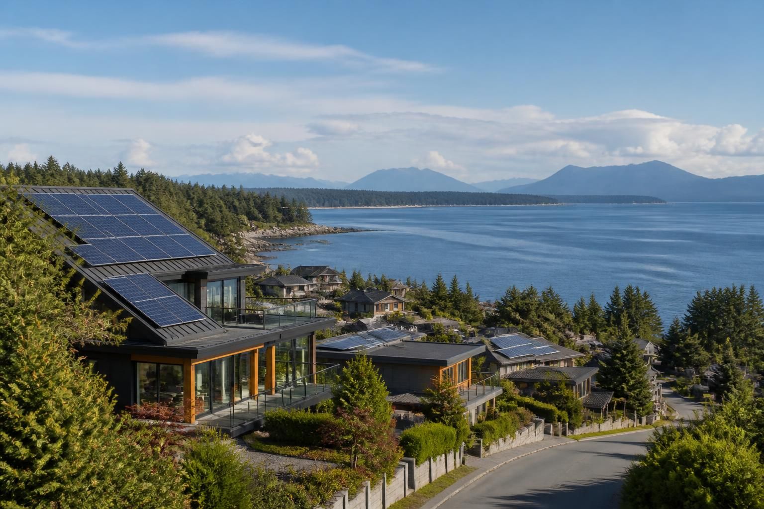 North-West Coast homes with rooftop solar panels