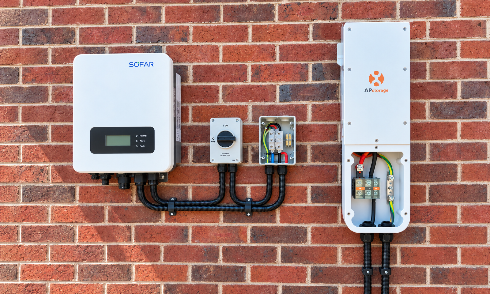 Solar inverters brick wall